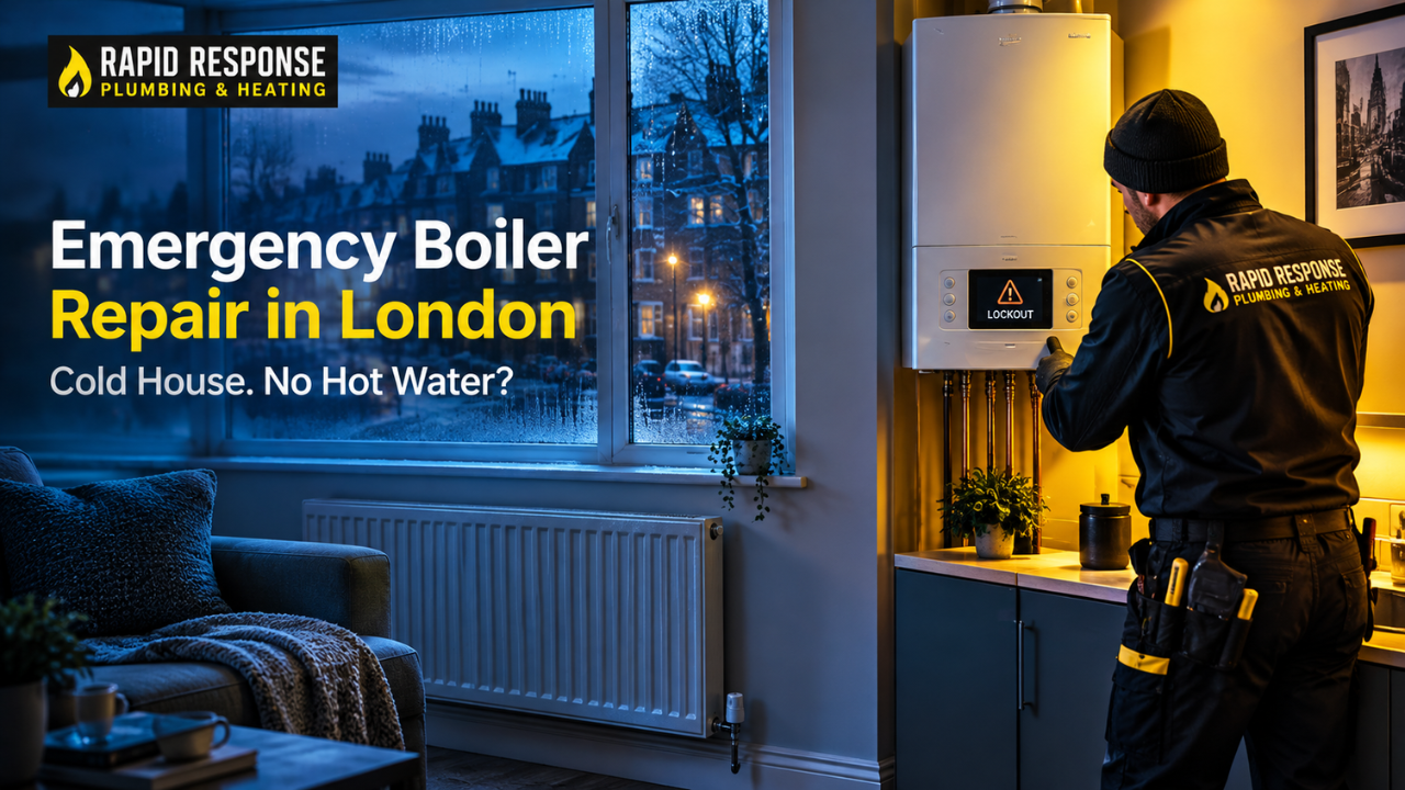 Gas Safe engineer diagnosing a boiler fault during an emergency call-out in London