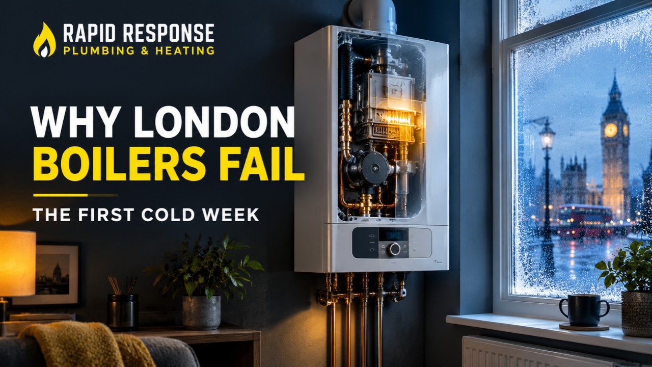 Gas Safe engineer checking a Worcester Bosch boiler in a London home