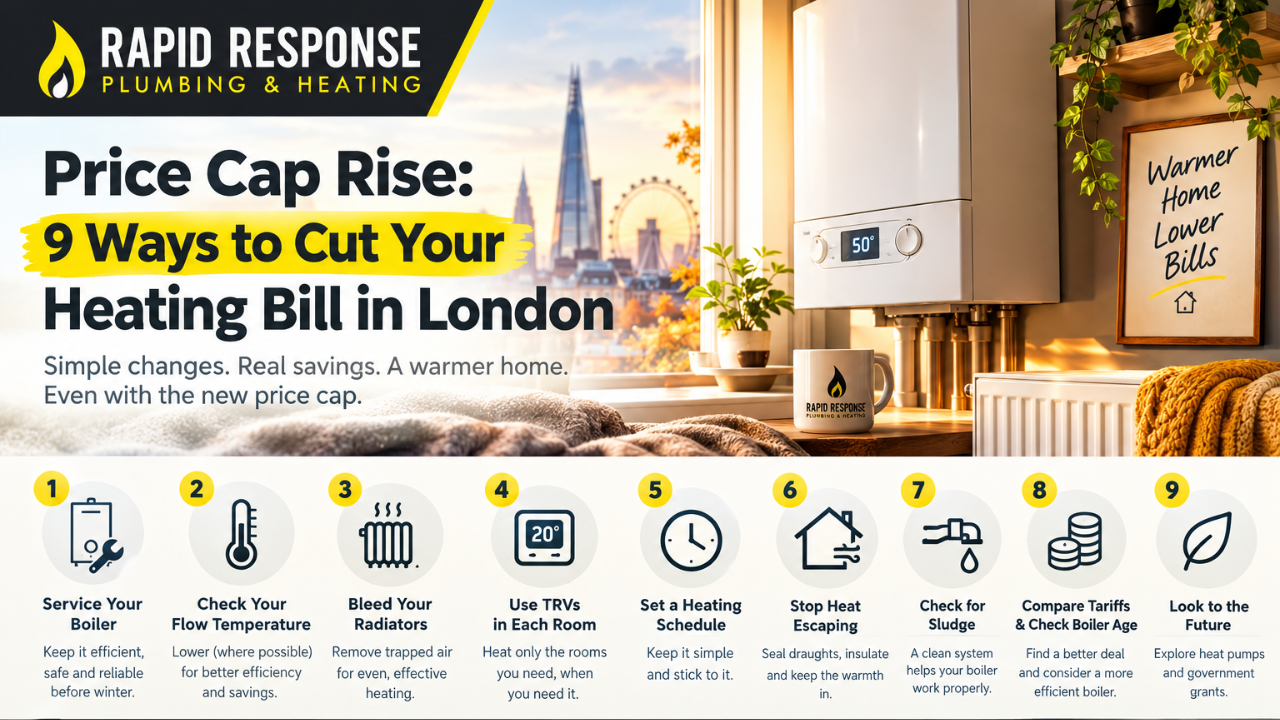 London homeowner turning down a combi boiler flow temperature to cut heating bills
